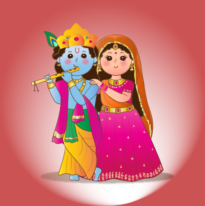 Hindu Gott Krishna mit Radna